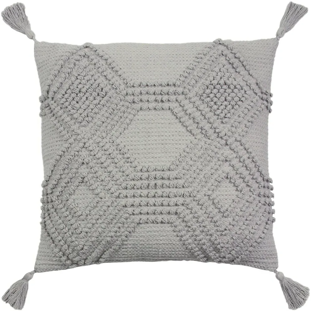 Halmo Woven Tasselled Cushion - Grey image