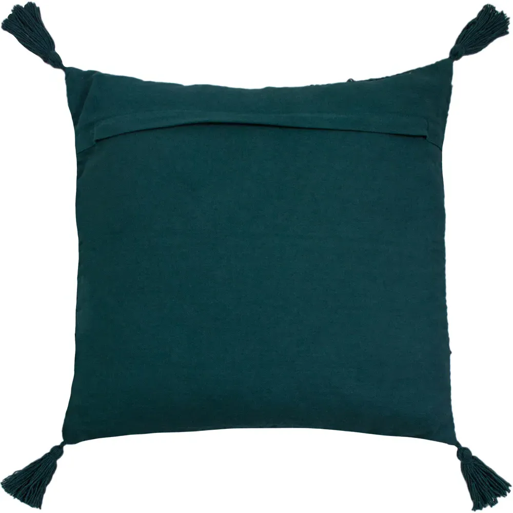 Halmo Woven Tasselled Cushion - Teal