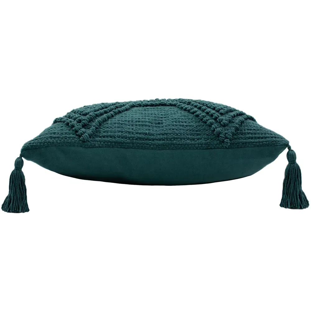 Halmo Woven Tasselled Cushion - Teal
