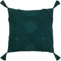 Halmo Woven Tasselled Cushion - Teal