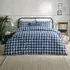 Hartsford King Size Check Printed Duvet Set - Blue