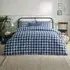 Hartsford Super King Size Check Printed Duvet Set - Blue