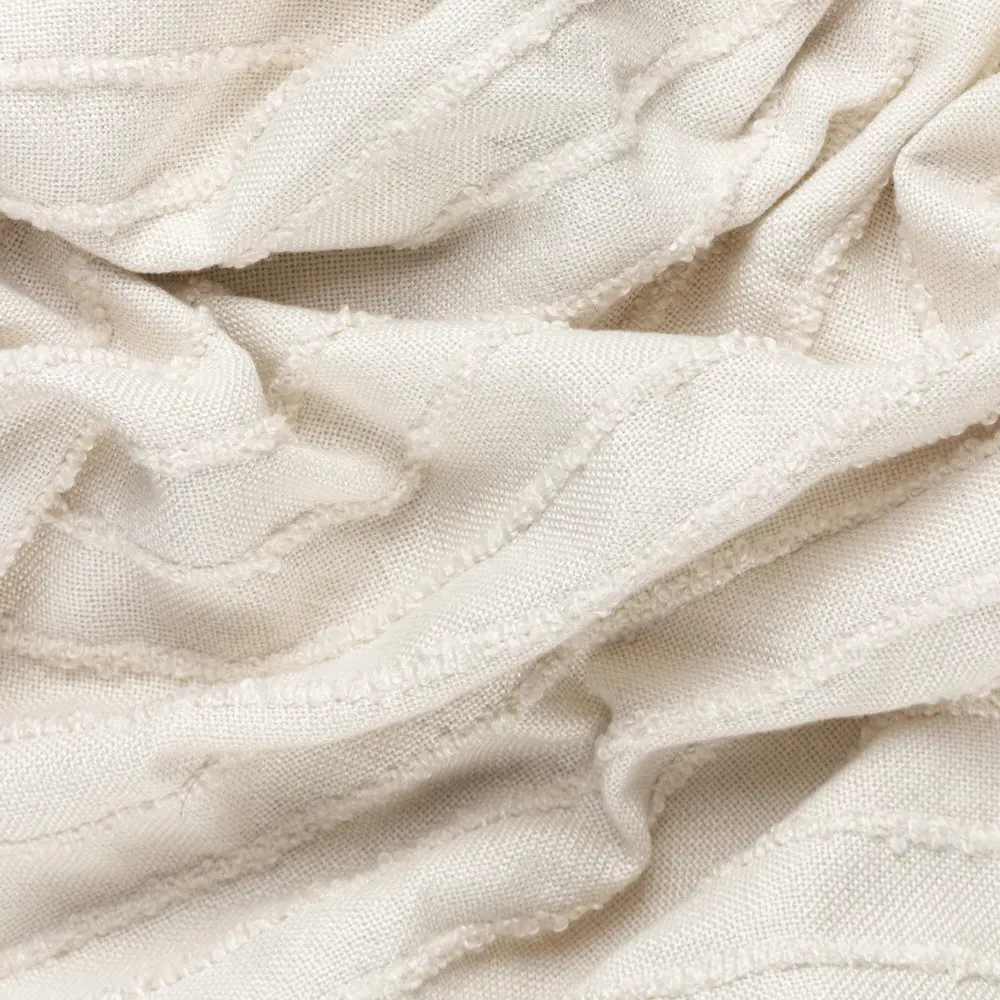 Hazie Woven Fringed Throw - Cream