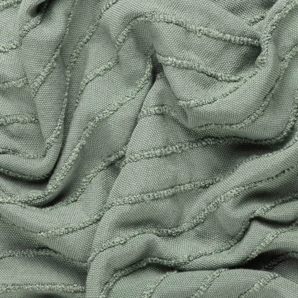 Hazie Woven Fringed Throw - Green