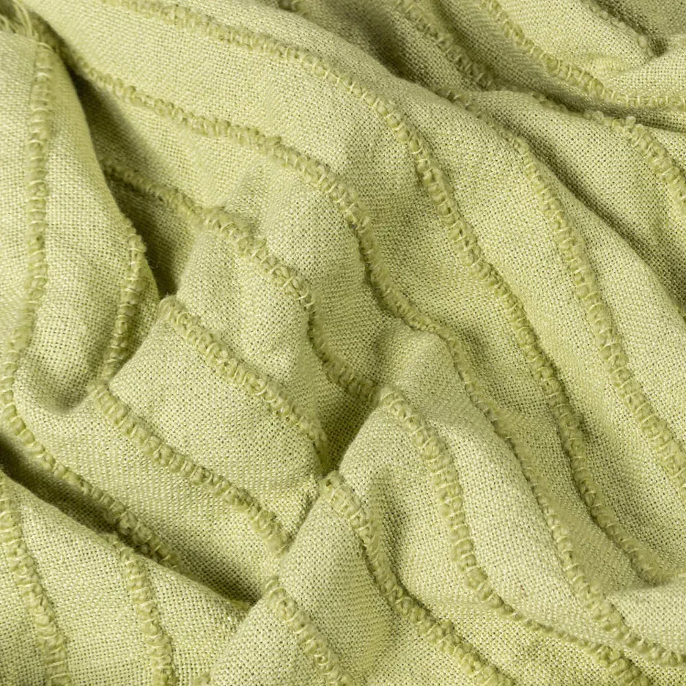 Hazie Woven Fringed Throw - Green