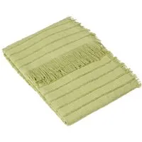Hazie Woven Fringed Throw - Green