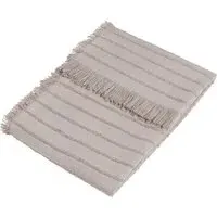 Hazie Woven Fringed Throw - Grey