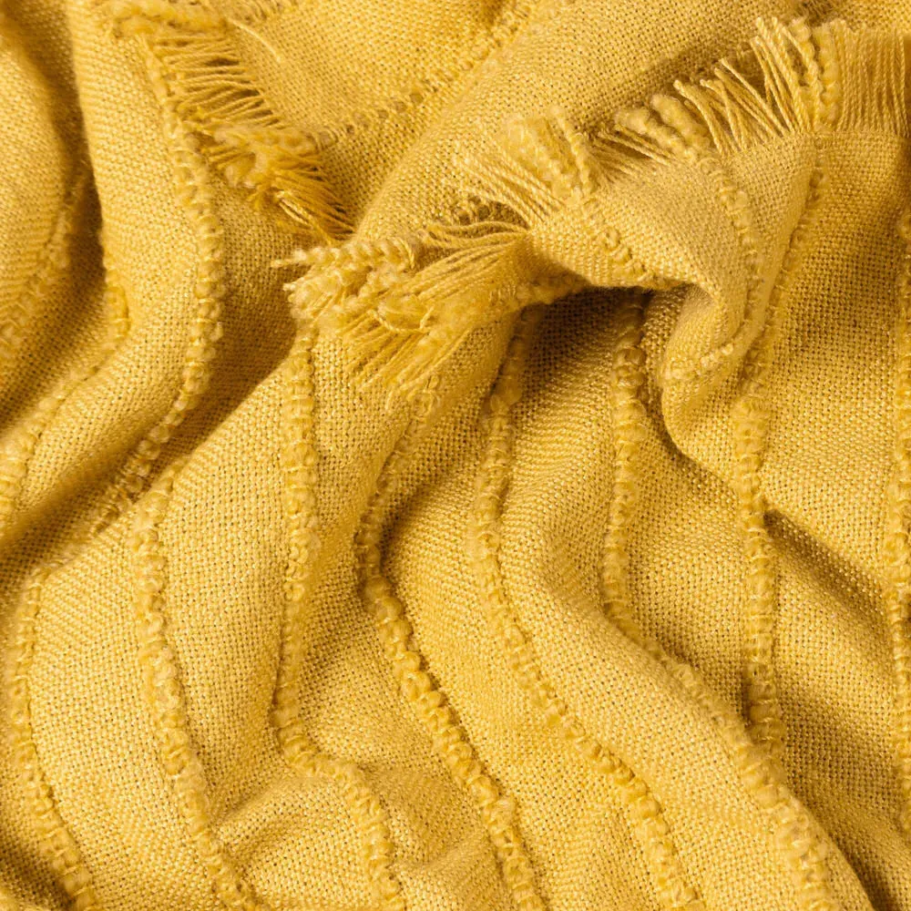Hazie Woven Fringed Throw - Pomelo