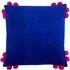 Hoola Pom Pom Cushion - Blue, Cotton