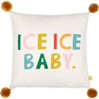 Ice Baby Pom Pom Boucle Cushion - Multi