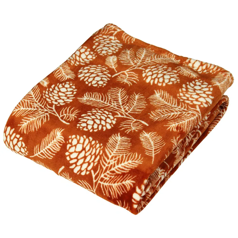 Irwin Woodland Fleece Throw - Rust
