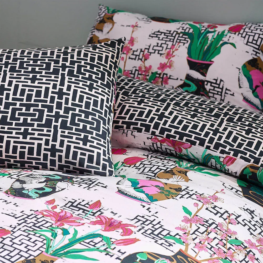 Ishiko Single Duvet Cover Set - White, Polycotton