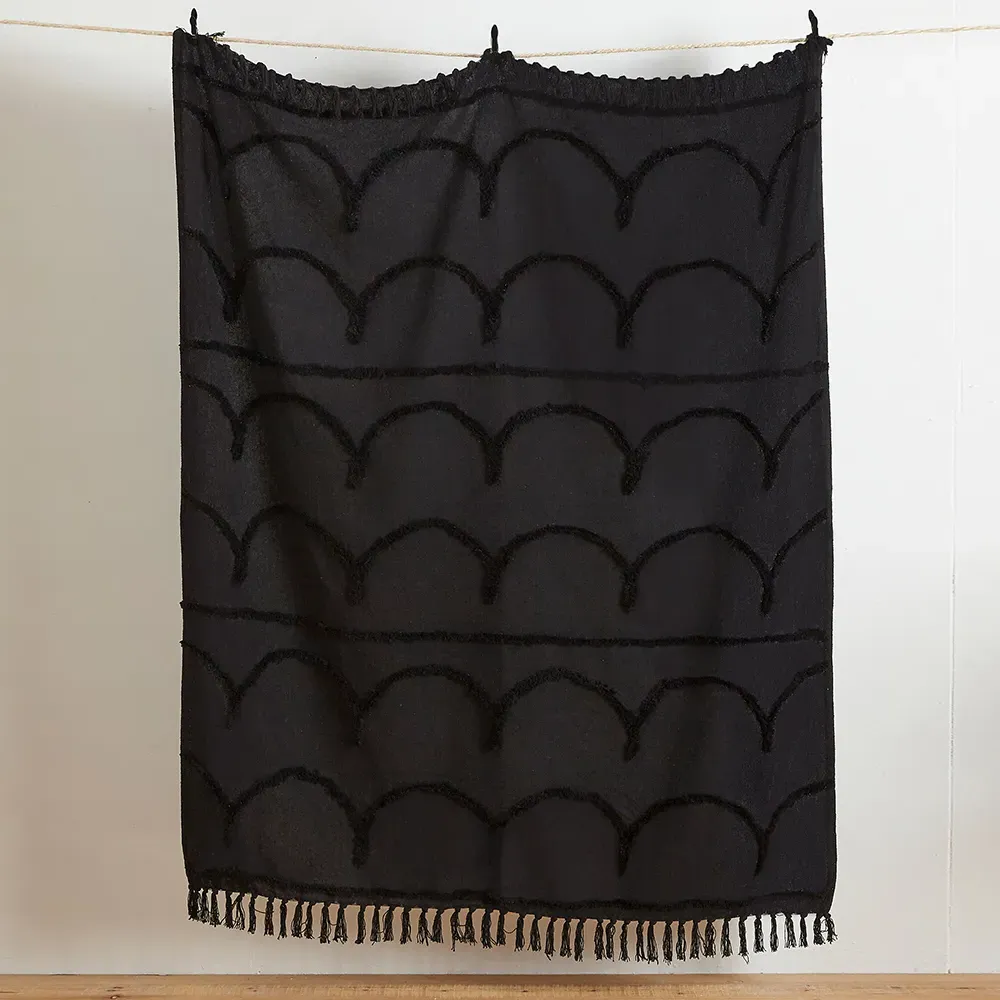 Jakarta Tufted Throw - Black