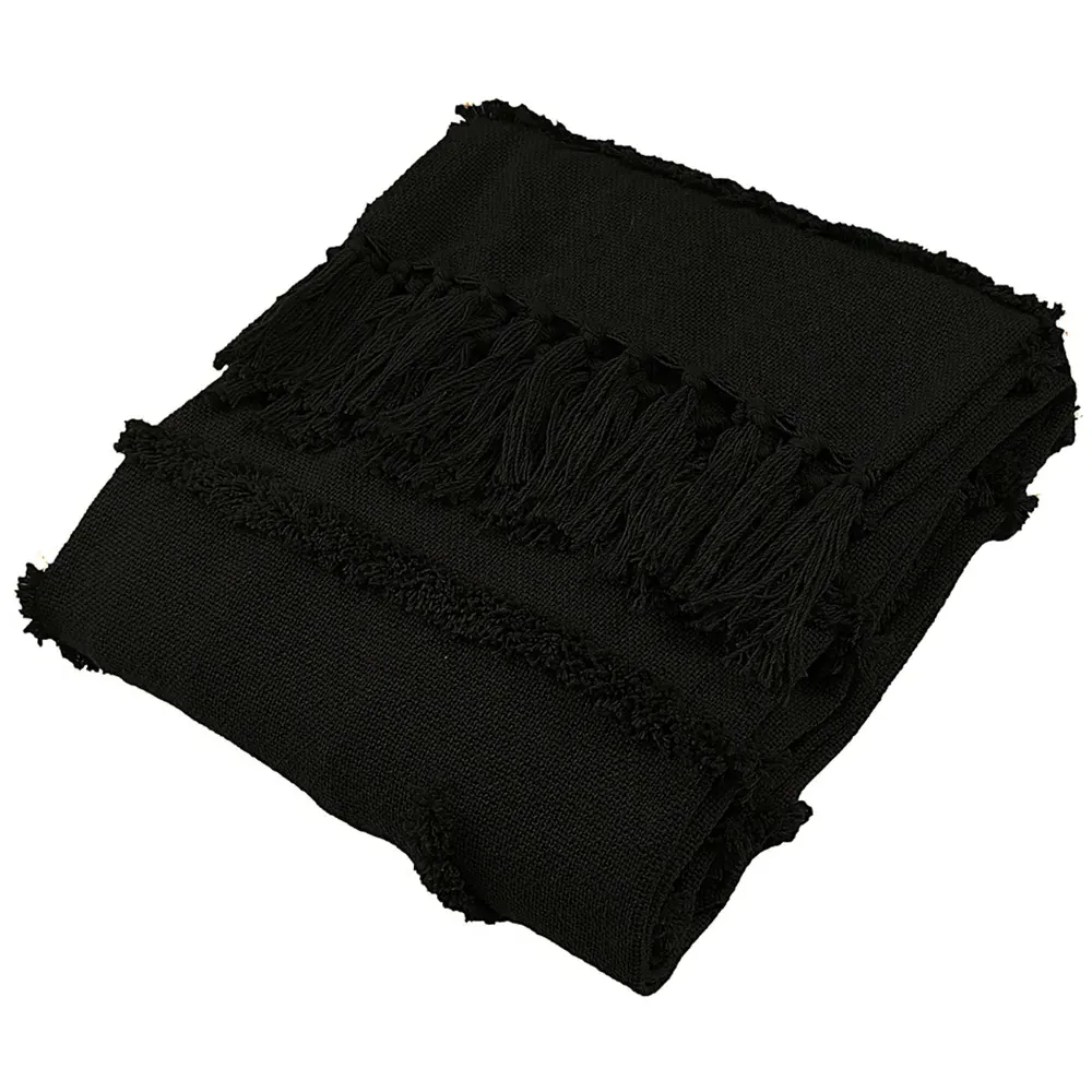 Jakarta Tufted Throw - Black