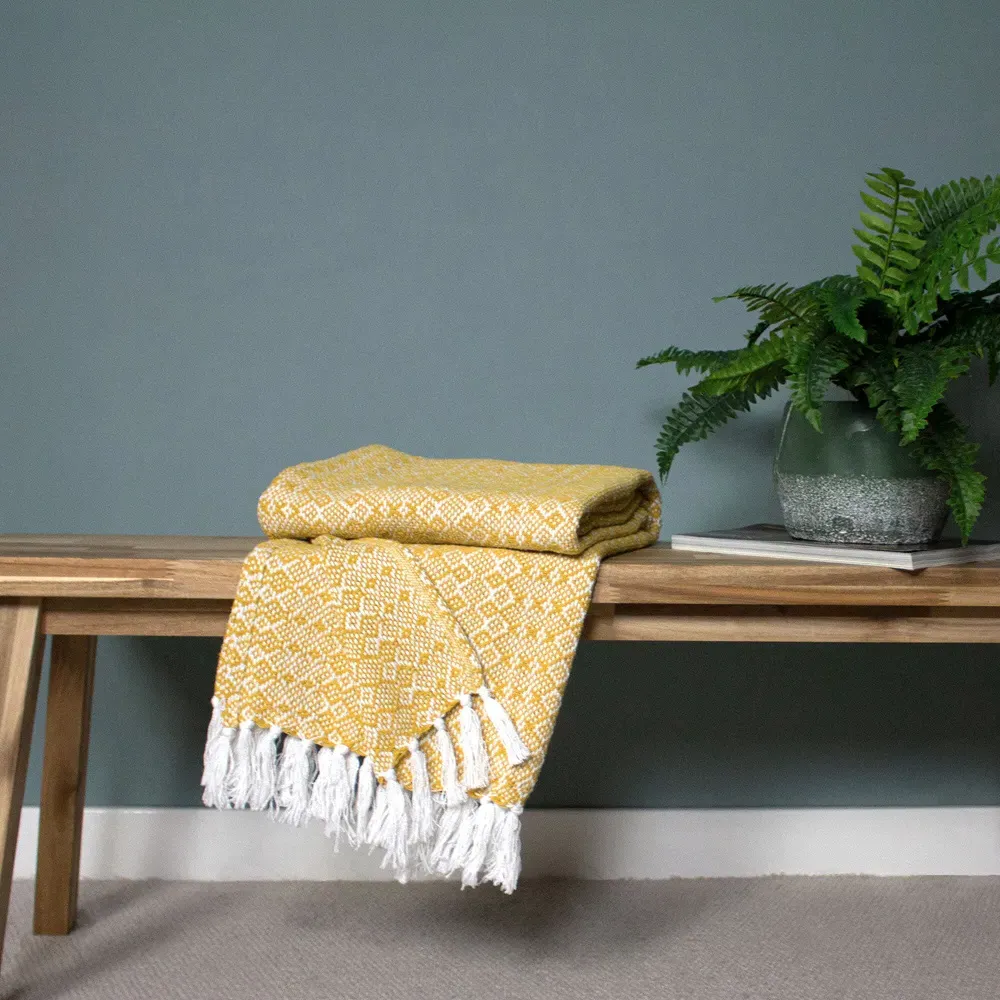 Jewels Herringbone Throw - Ochre