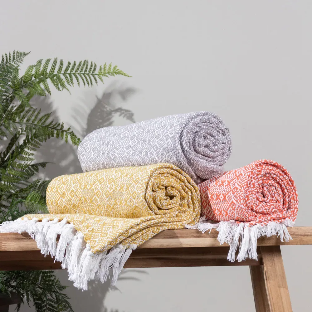 Jewels Herringbone Throw - Ochre