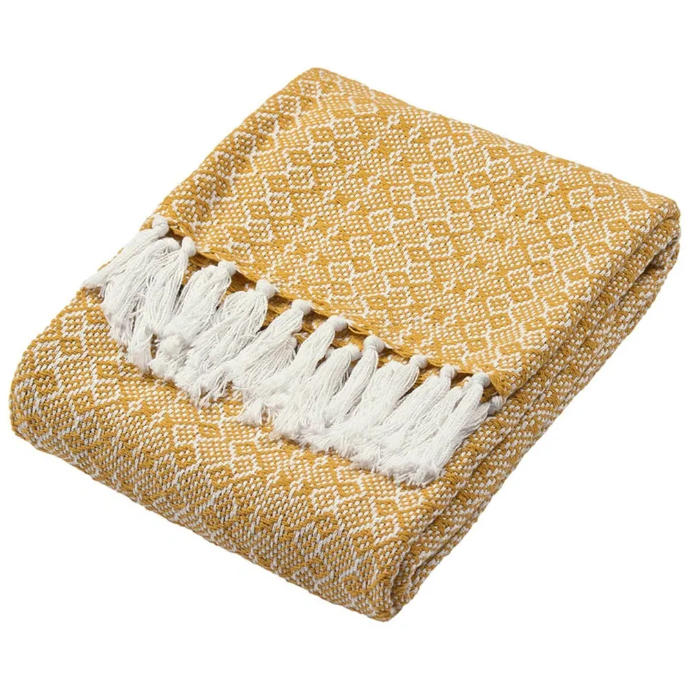 Jewels Herringbone Throw - Ochre
