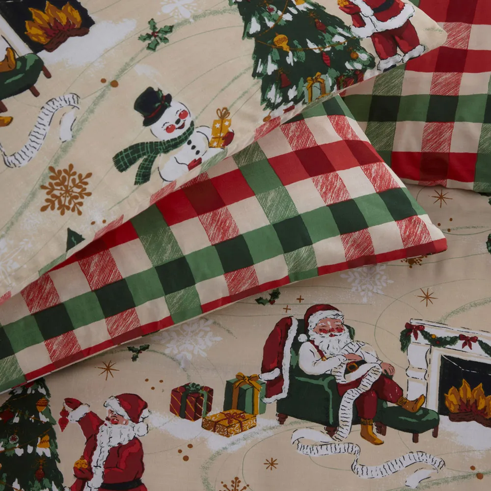 Jolly Santa Double Duvet Cover Set - Multi, Polycotton