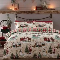 Jolly Santa King Size Duvet Cover Set - Multi, Polycotton