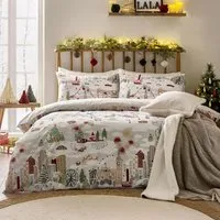 Joy To All Double Printed Reversible Duvet Set - White