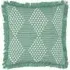 Kadie Woven Cushion with Fringe - Green, Recycled PET