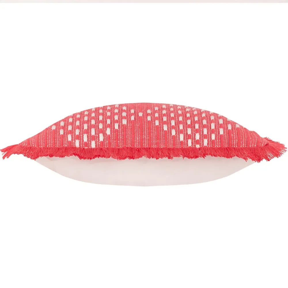 Kadie Woven Feather Filled Cushion - Pink