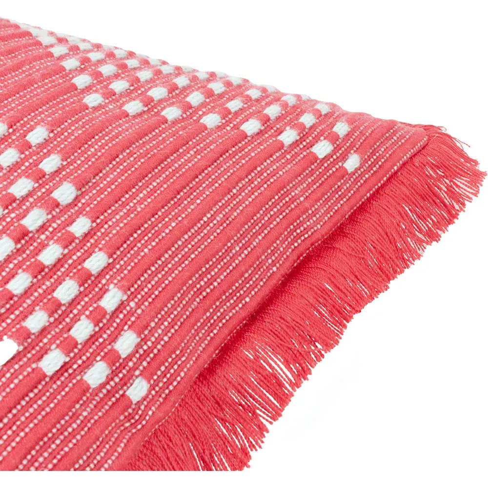 Kadie Woven Feather Filled Cushion - Pink