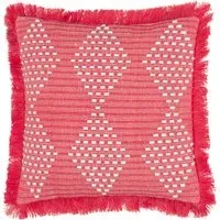 Kadie Woven Feather Filled Cushion - Pink