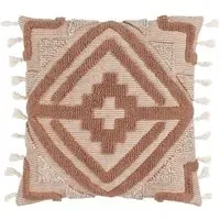 Kalai Geometric Tufted Cushion - Cinnamon, Cotton