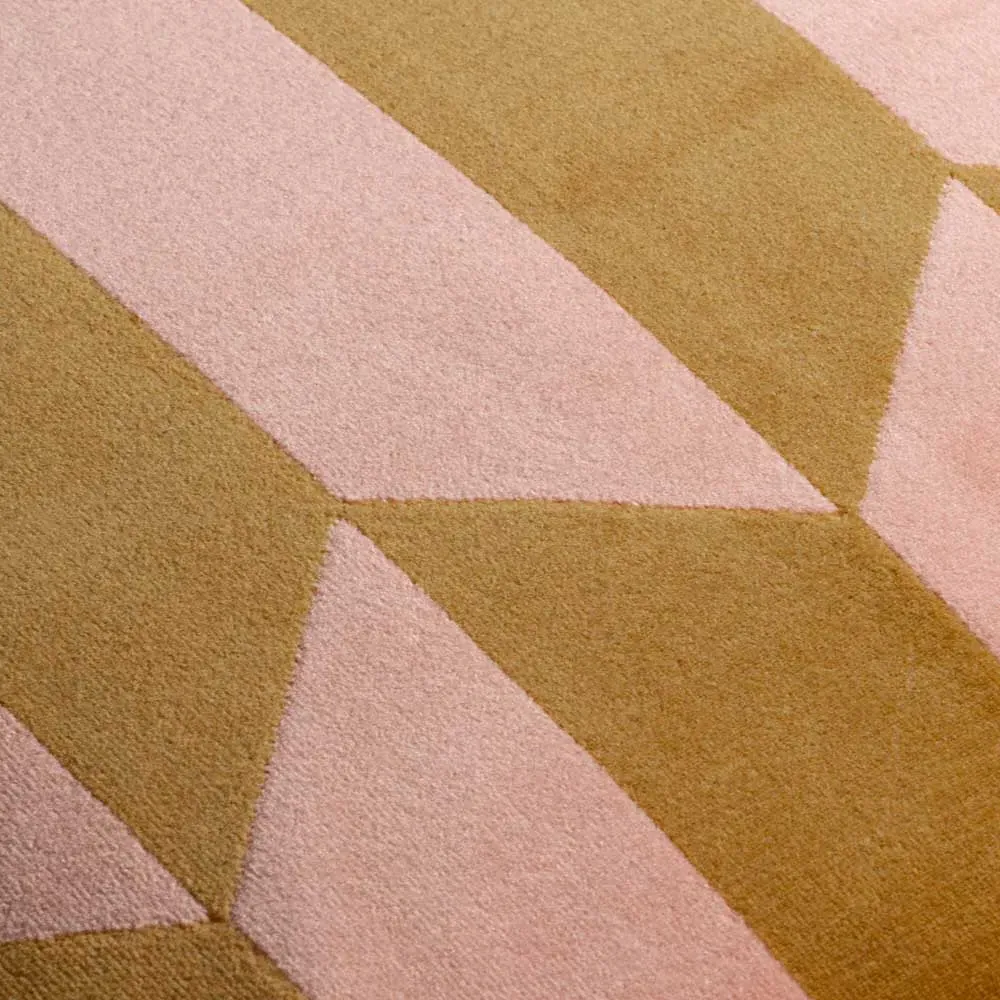 Kalho Jacquard Cushion - Pink and Ochre, Velvet