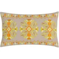 Kalina Embroidered Cushion - Yellow, Cotton