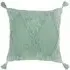 Kantha Tufted Diamond Cushion - Eucalyptus Green, Cotton