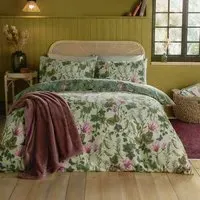 King Size Mystic Berry Floral Reversible Duvet Set - Green
