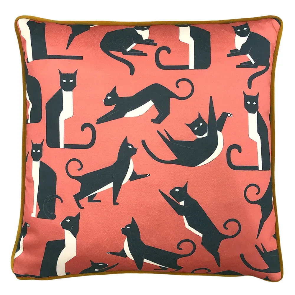 Kitta Geo Cats Cushion - Pink image