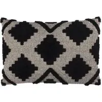 Lamar Geometric Tufted Cushion - Black, Cotton