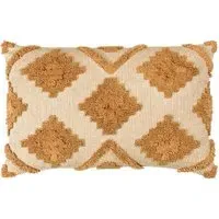 Lamar Geometric Tufted Cushion - Mustard, Cotton