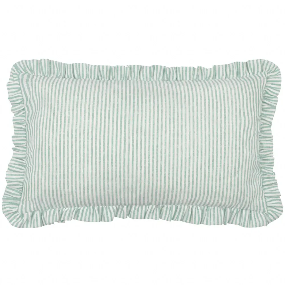 Les Fleurs Embroidered Ruffle Cushion - Orange, Polyester