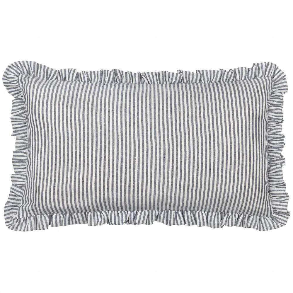 Les Fleurs Embroidered Ruffle Cushion - Pink, Polyester