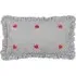 Les Fleurs Embroidered Ruffle Cushion - Pink, Polyester