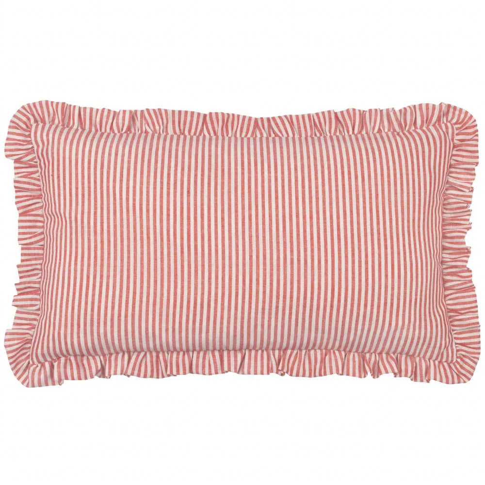 Les Fleurs Lemons Embroidered Ruffle Cushion - Yellow, Polyester