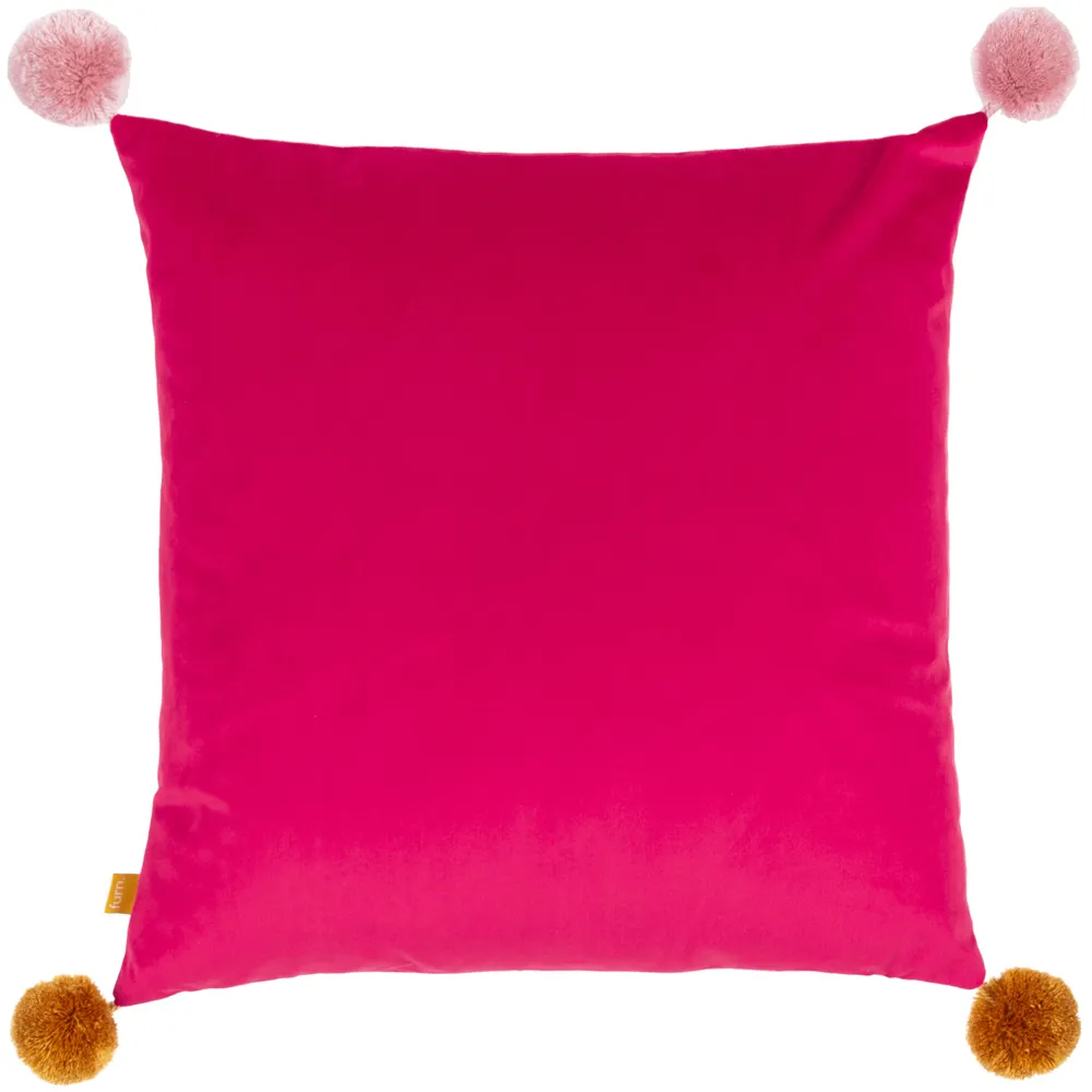 Love Wins Pom Pom Cushion - Lilac, Velvet