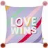 Love Wins Pom Pom Cushion - Lilac, Velvet