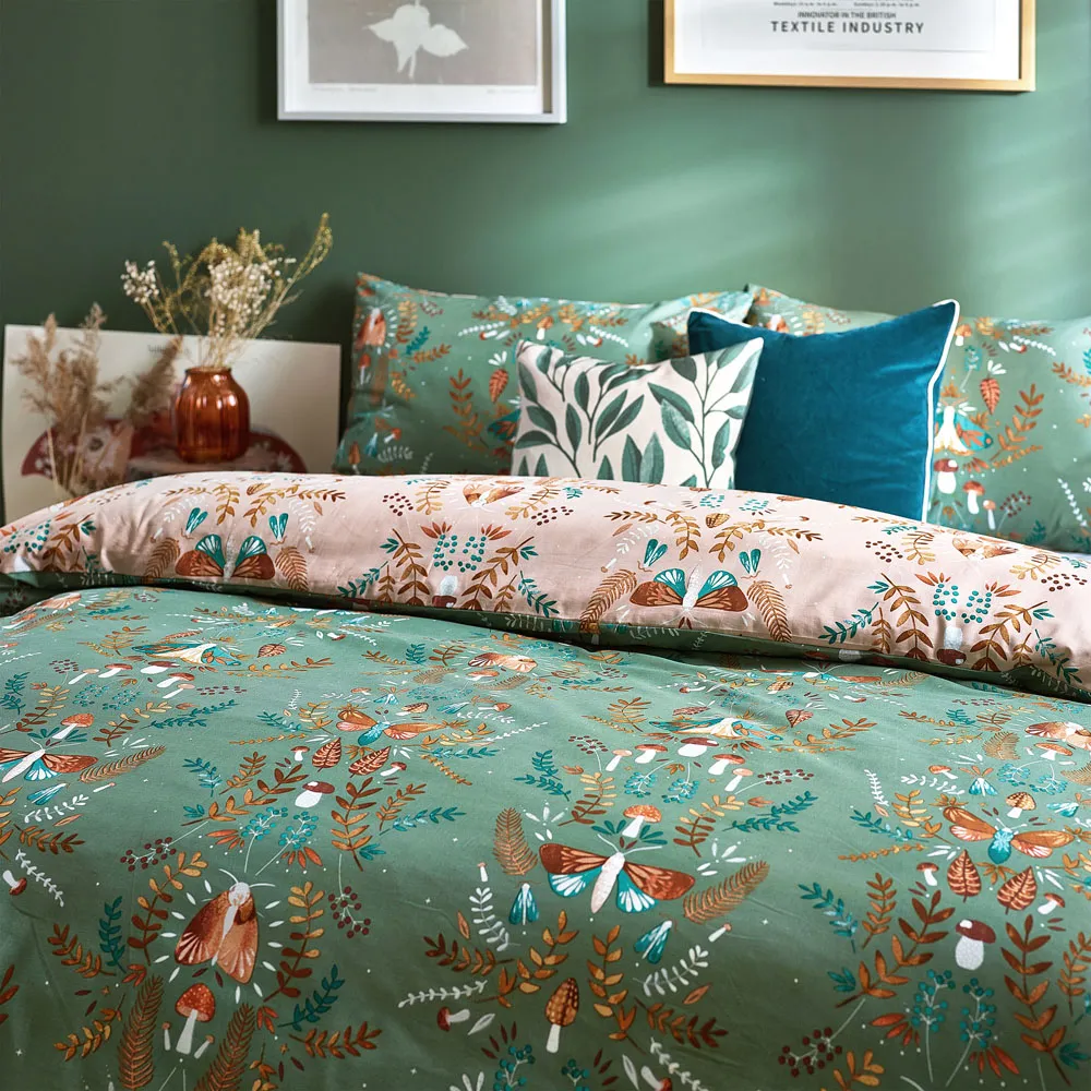 Lunawood King Size Duvet Set - Fern Green