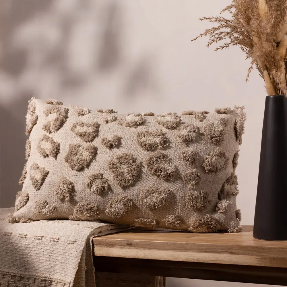 Maeve Tufted Cotton Cushion - Cream