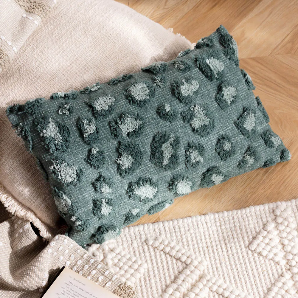 Maeve Tufted Cotton Cushion - Green