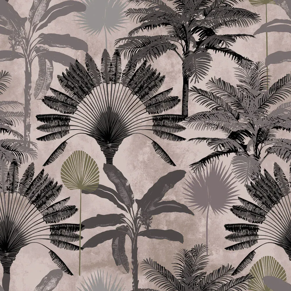 Malaysian Palm Super King Duvet Set - Pink, Polycotton