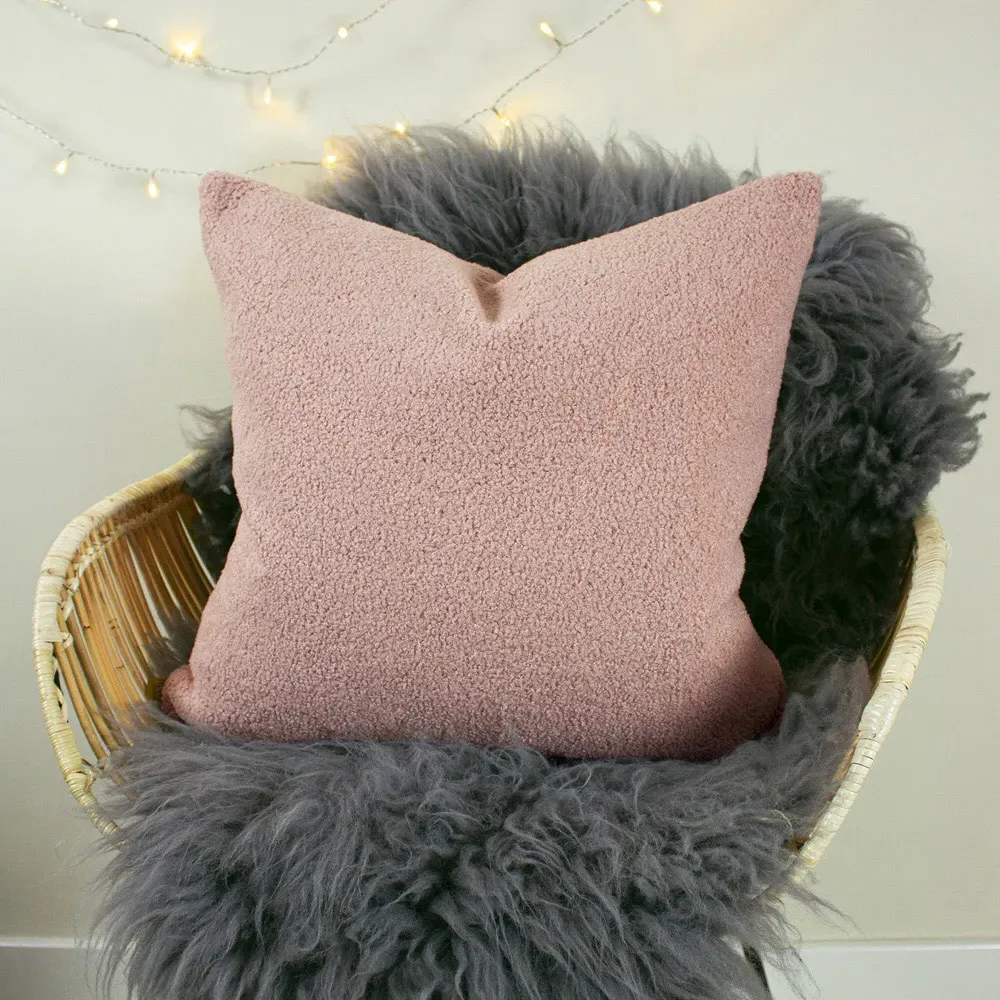 Malham Fleece Cushion - Powder