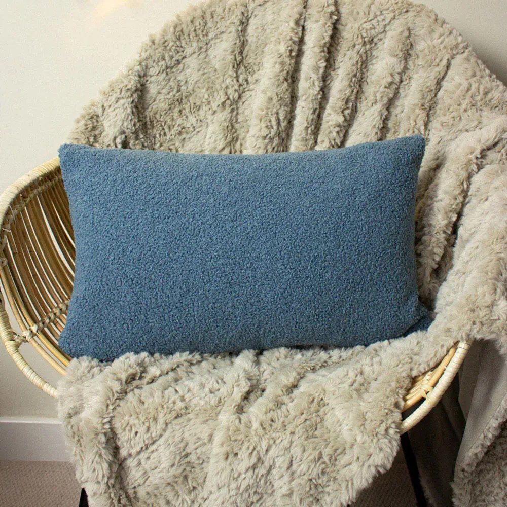 Malham Rectangular Cushion - Wedgewood, Fleece