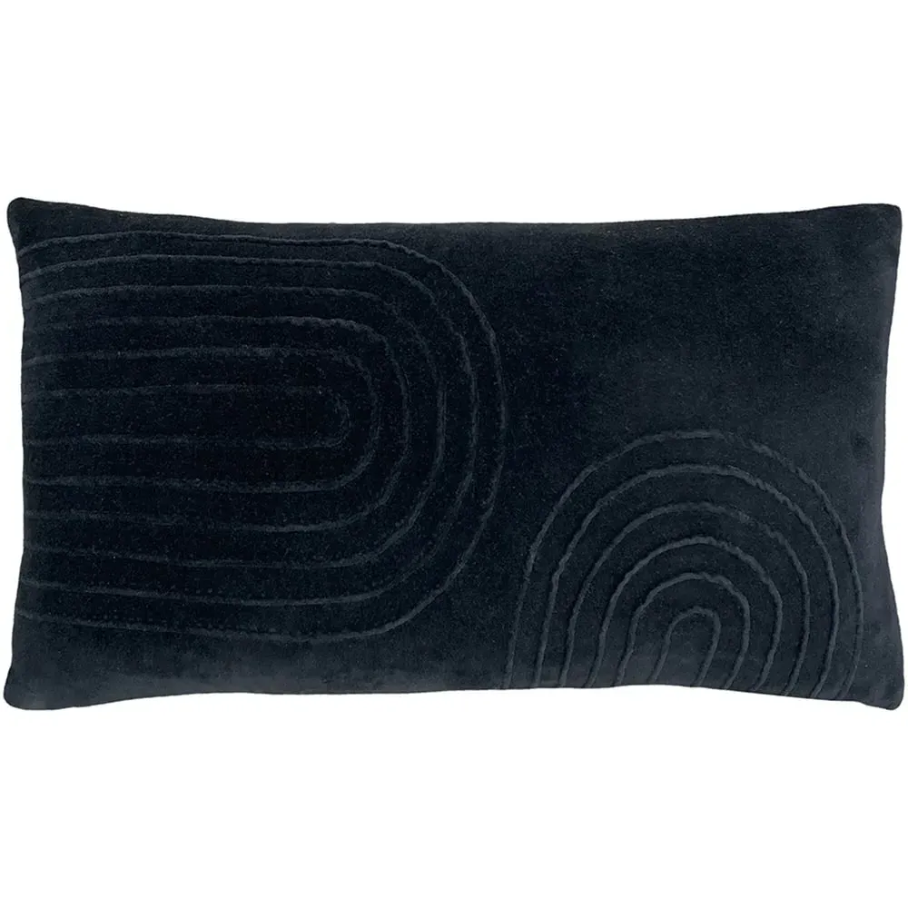 Mangata Geometric Pleat Cushion - Black image