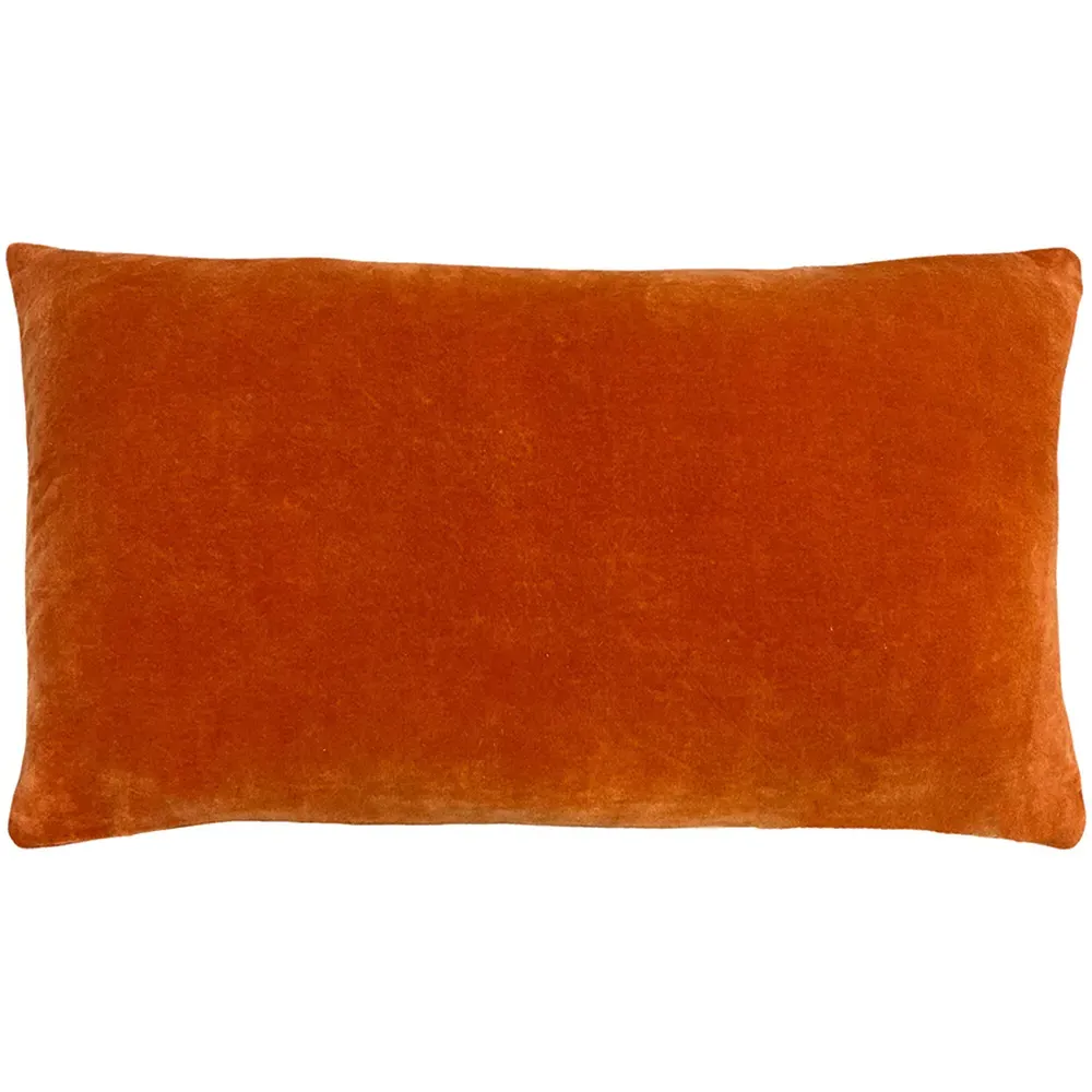 Mangata Geometric Pleat Cushion - Orange, Cotton Velvet